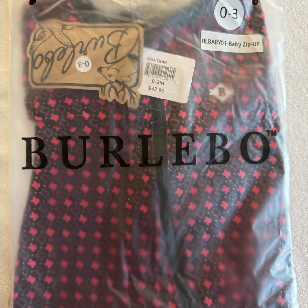 BURLEBO Red Texas Baby Footie and Swaddle Blanket Bundle